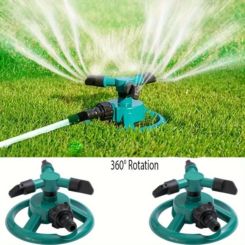 Automatic Watering - สเปรย์น้ำแร่หมุนอัตโนมัติหัวฉีดสายยาง360องศาในสวนสนามหญ้าสปริงเกลอร์อัตโนมัติอุปกรณ์รดน้ำในสวน