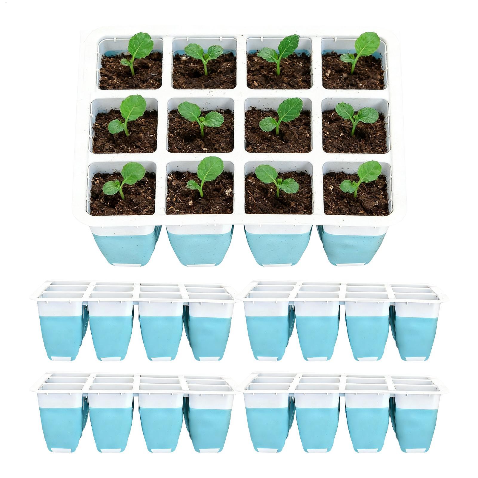 Indoor Garden Kit - ถาดเพาะเมล็ดซิลิโคน 5 ชิ้น 60 ช่อง ใช้ซ้ำได้