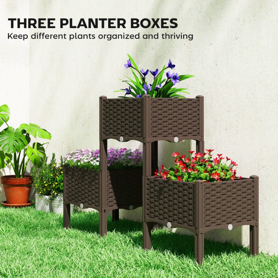 กระถางปลูกต้นไม้แบบยกสูง ทำจาก - Self Watering Planter บทวิจารณ์และราคา