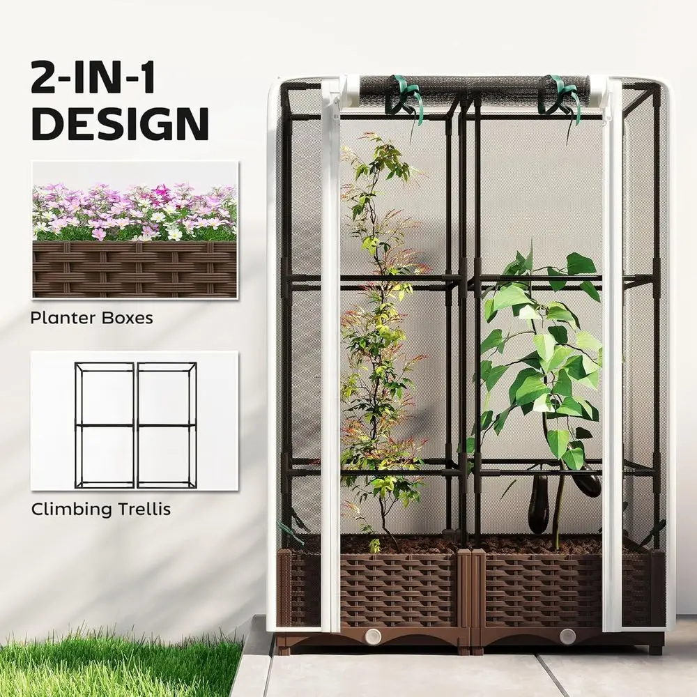 แปลงปลูกผักยกสูงพร้อมโครงตาข่า - Self Watering Planter บทวิจารณ์และราคา
