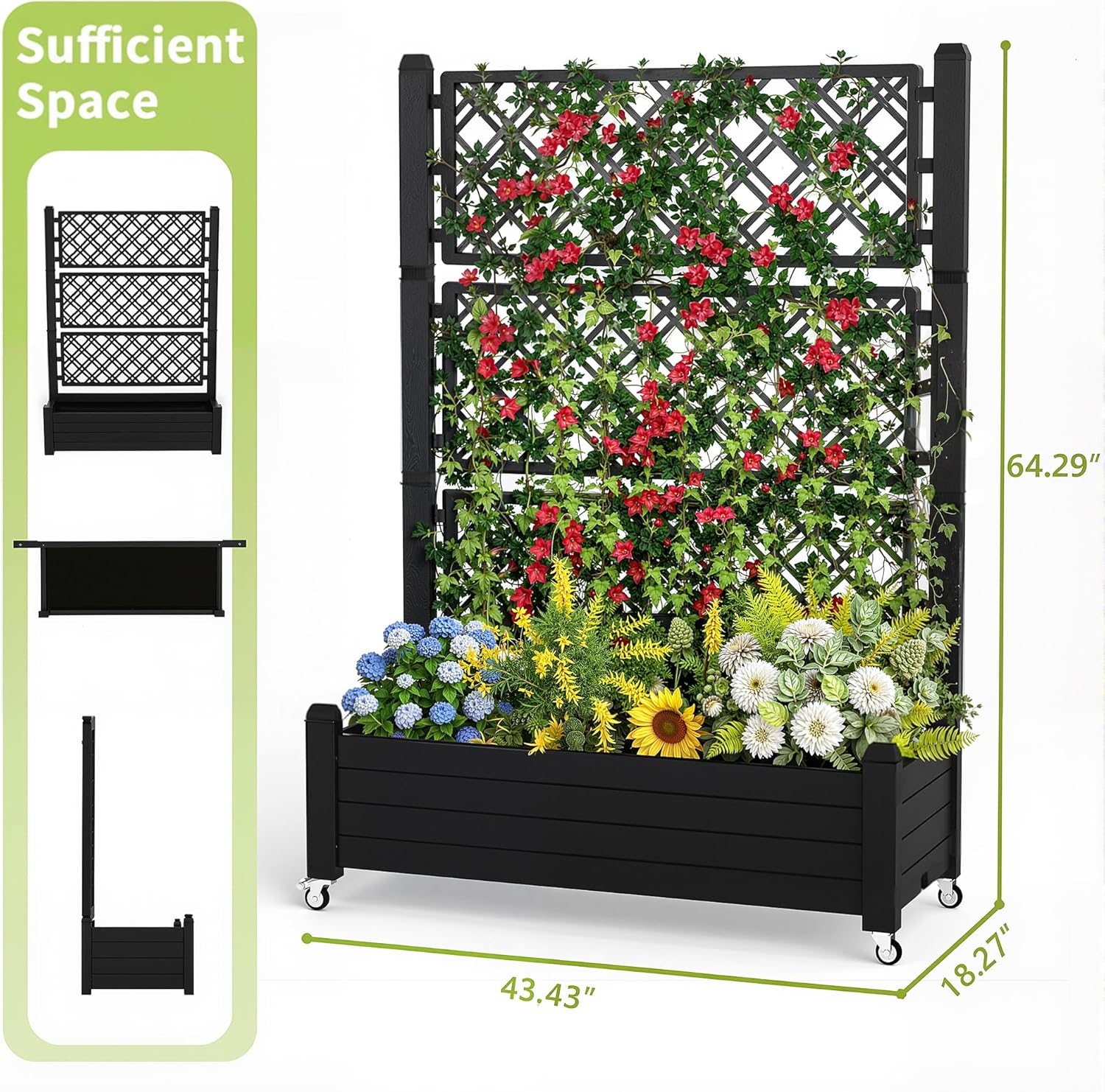 แปลงปลูกผักยกพื้นพร้อมโครงตาข่ - Self Watering Planter บทวิจารณ์และราคา