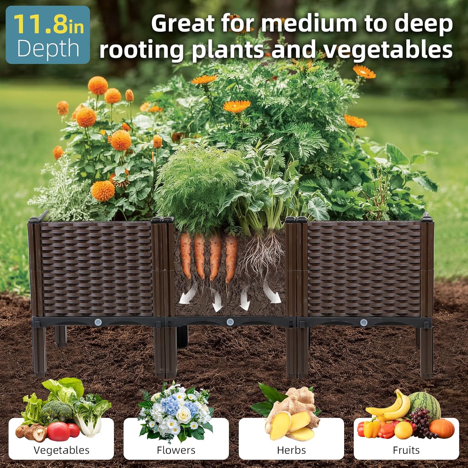 กระถางปลูกต้นไม้หวายสำหรับสวนก - Self Watering Planter บทวิจารณ์และราคา