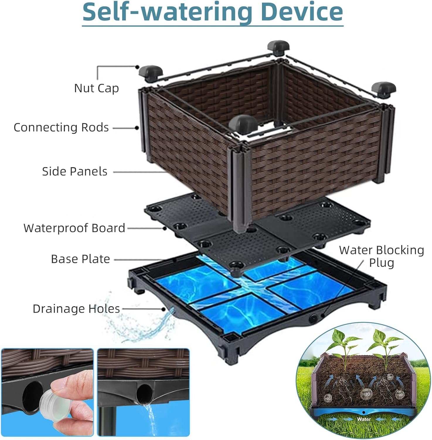 กระถางปลูกต้นไม้หวายสำหรับสวนก - Self Watering Planter บทวิจารณ์และราคา